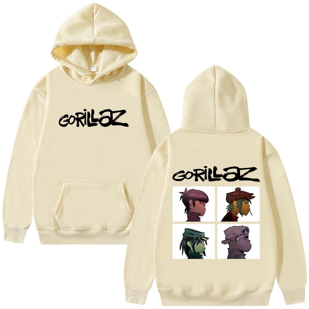 Худи с графикой альбома Demon Days группы Gorillaz в стиле рок, для мужчин и женщин, хип-хоп, альтернативный, винтажный, оверсайз, пуловер