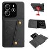 Винтажный кожаный держатель для карт Чехол для телефона для Xiaomi Redmi Note 14 5G Карманы для карт Двойные кнопки-защелки Флип-кошелек Чехол