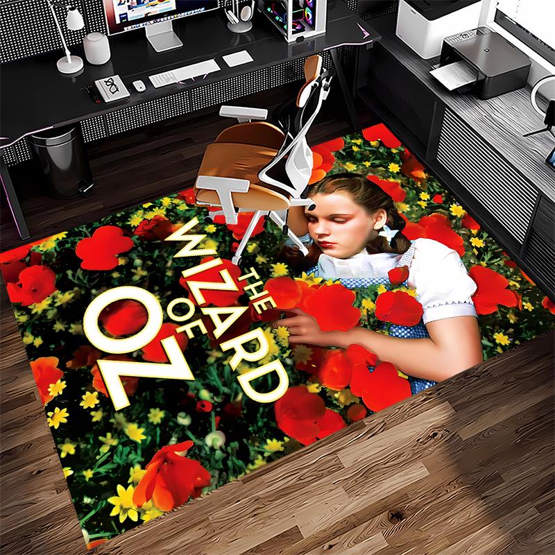 1pc The Wizard of Oz Print Area Rug - Soft,Washable Non-Slip Indoor Mat for Office Chairs,Living Room,Home Office Decorative Rug