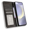 For Samsung Galaxy S24 Retro Phone Case Magnetic Closing Wallet Leather Cover