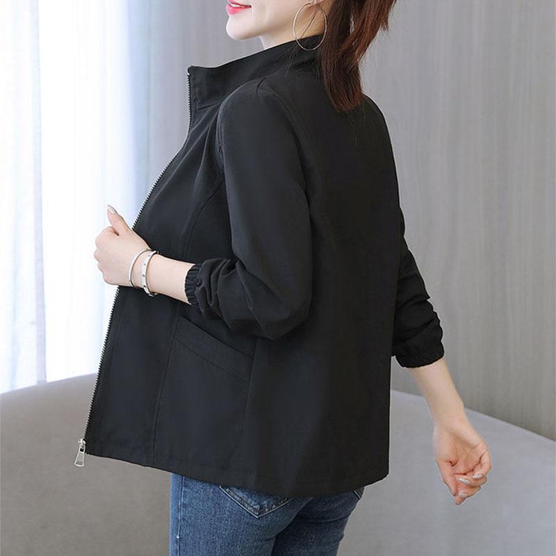 Пальто женское на весну и осень, короткая ветровка, свободная повседневная бейсбольная форма, универсальная куртка