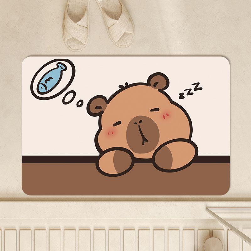 Капибара капибара ванная комната впитывающий коврик для пола, диатомовая грязь противоскользящий коврик для пола у входной двери в туалет, коврик для пола у двери в туалет