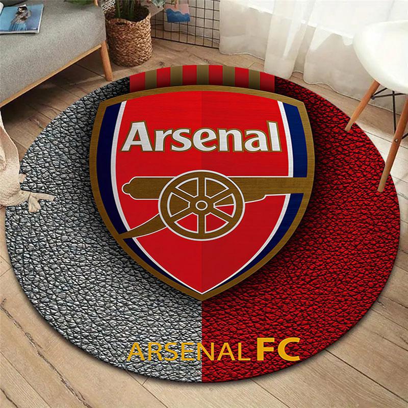 Arsenal F Round Area Rug,Carpet Rug for Living Room Bedroom Sofa Playroom Decor,Non-slip Floor Mat