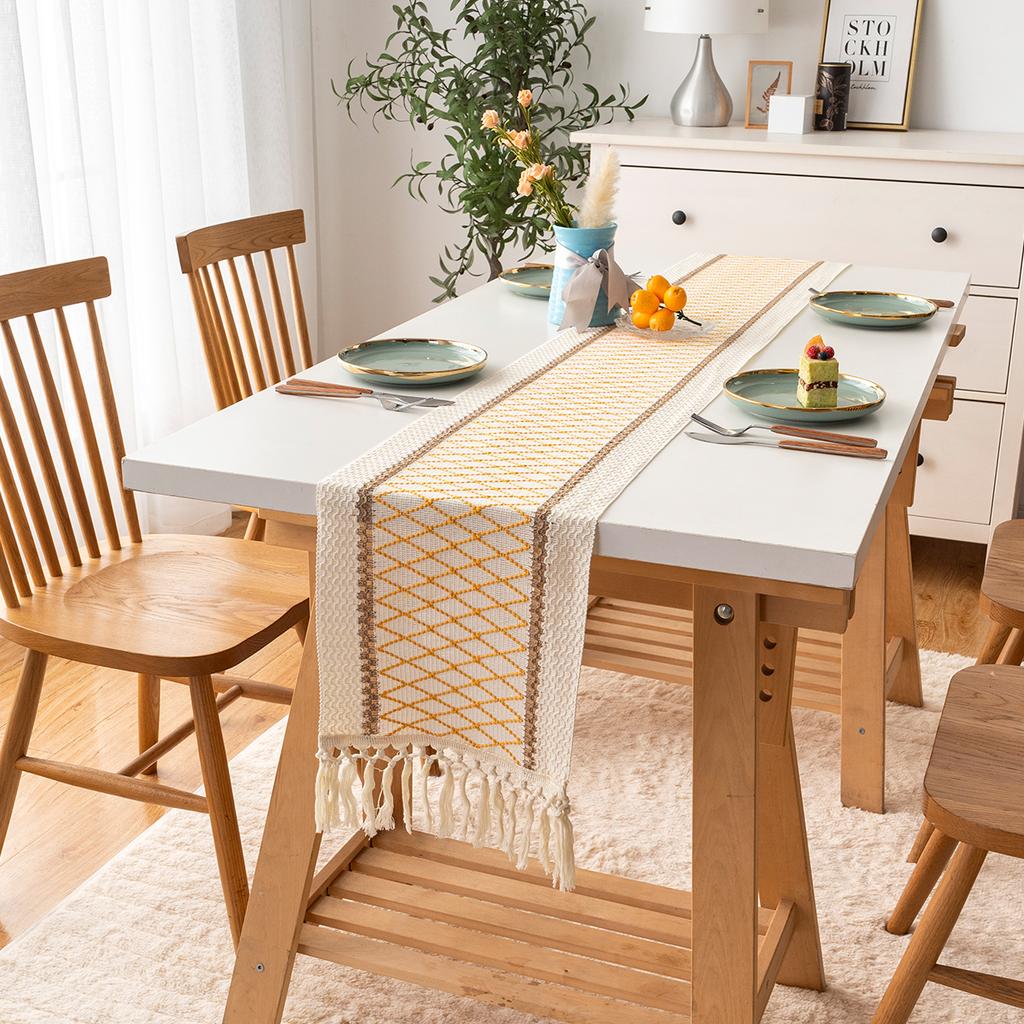 Богемный Рустикальный Свадебный Декор Скатерть из Хлопка и Льна для Свадебного Ужина или Девичника