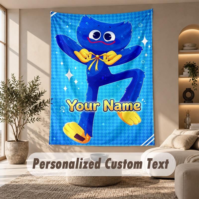 Poppy Playtime Tapestry, Personalized Custom Text, Wall Hanging Tapestry For Living Room Home Wall Decor
