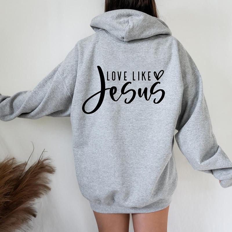 Толстовка с капюшоном «Любовь как Иисус Иисус», забавные пуловеры унисекс из чистого хлопка, эстетичный джемпер, повседневные топы, подходят для толстовок