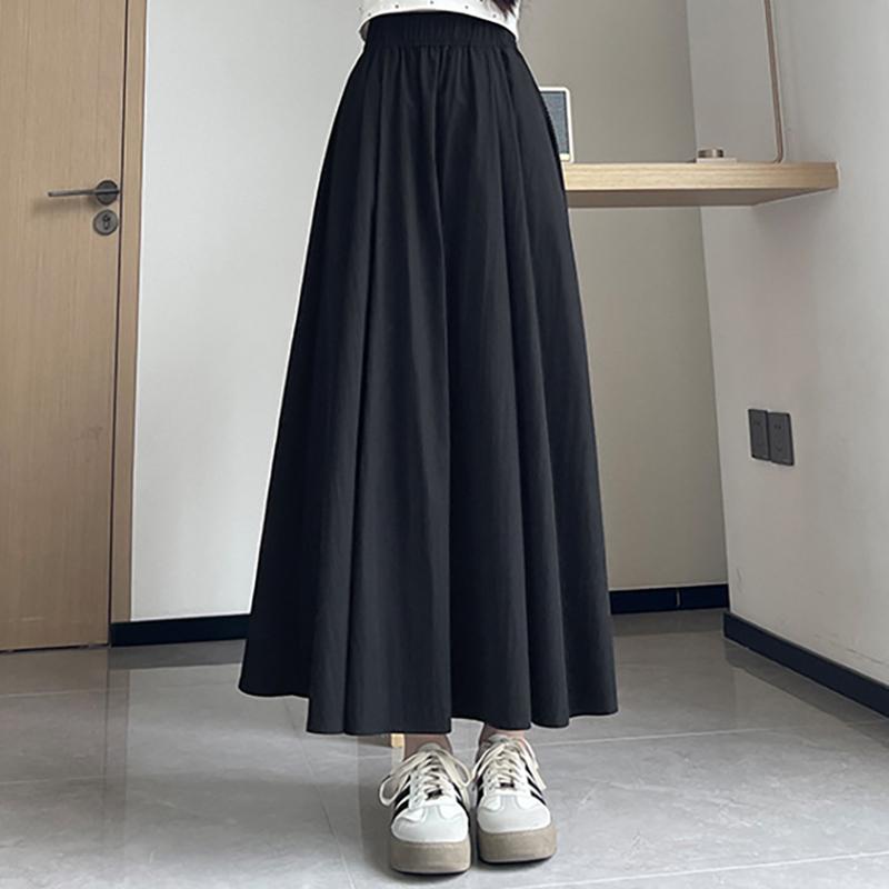 2025 Новая летняя юбка с высокой талией, женская юбка-зонтик А-силуэта, длинная плиссированная юбка, абрикосовая юбка Yamamoto
