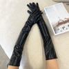 Skinny Long Gloves Punk Etiquette Mittens Elastic Leather Gloves  Party