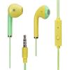 KOYOKOMA Remote 2 Tone Color In-Ear Earphones, Wired, Built-in Microphone, Control, Smartphone, Music, Calling, Tablet, (Green Yellow)