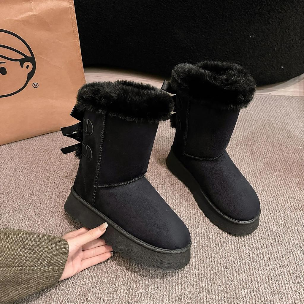 Женские зимние сапоги 2024 Новые Плюшевые туфли на платформе Уличные Коричневые высокие сапоги Женская обувь Bota Camurca Cano Longo