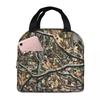 Pattern Lunch Bag Box Real Tree Camouflage Children Aluminum  Foil Portable Lunchbox