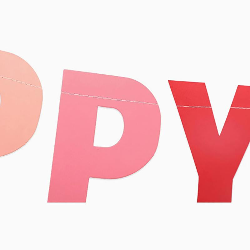 Радужный цвет С Днем Рождения Баннер Бумажная гирлянда Детский 1-й День рождения Вечеринка Подвесной флаг Украшение Тема единорога Праздничные принадлежности