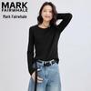 MARK FAIRWHALE Women's Slim Fit Crew Neck Long Sleeve T-Shirt