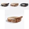 Minimalist Womens Faux Leather Belt With Oval Buckle For Office Use