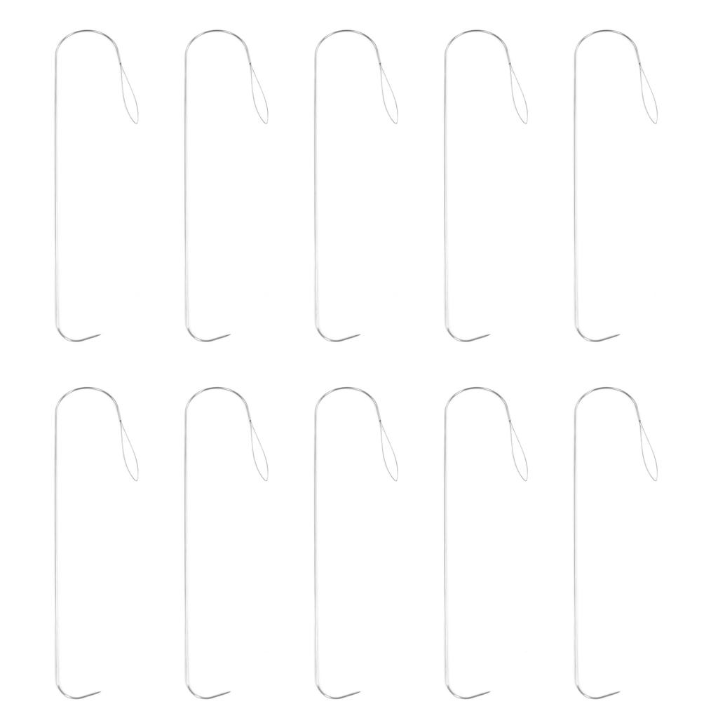 10pcs Curved Beading Needles Stainless Steel DIY Bead Spinner Needles Curved with Curved Handle Big