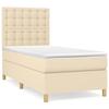 3142638 vidaXL Divan Bed with Mattress Cream 100x200 Cm Fabric