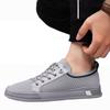 Comfortable men's single shoes lace up lightweight men's dad flat shoes 2025 spring/summer new sports shoes mesh casual