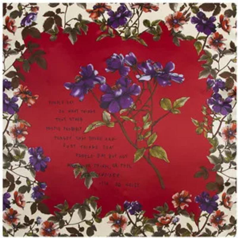 New Arrival Korean Style Hand Paint Rose Silk Satin Square Scarf Spring Autumn Women Scarfs Shawls 90*90 Cm Scarves