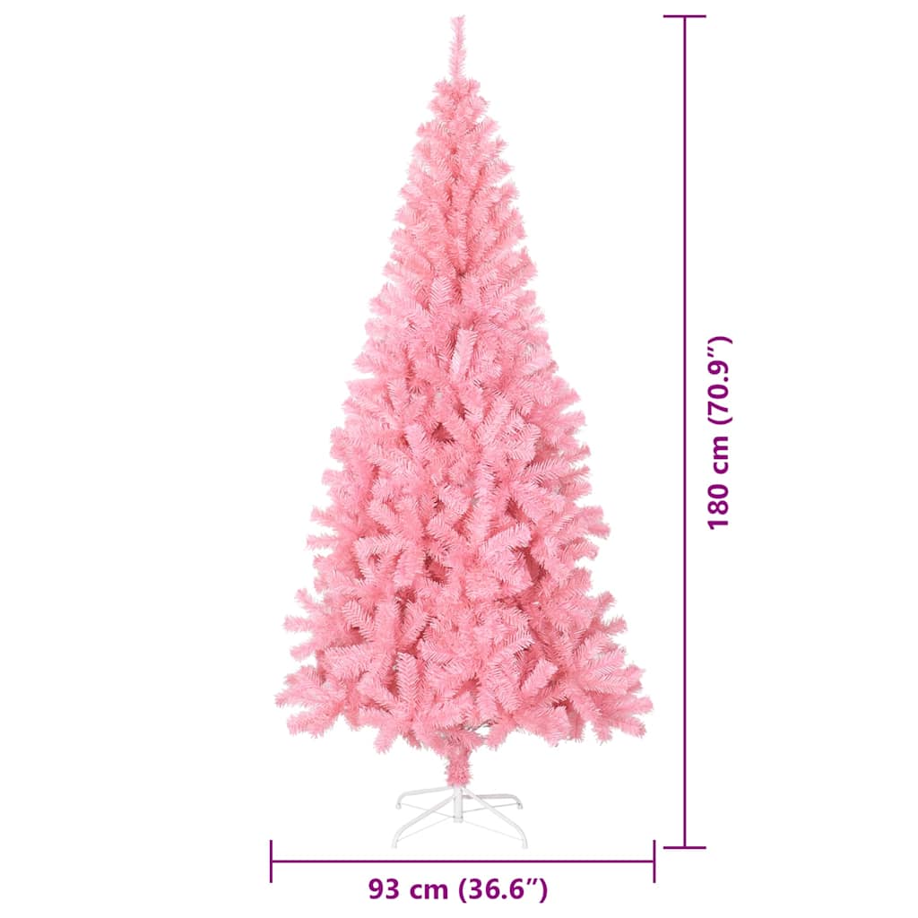 Christmas Tree with 300 LEDs and Stand Pink 180 cm PVC