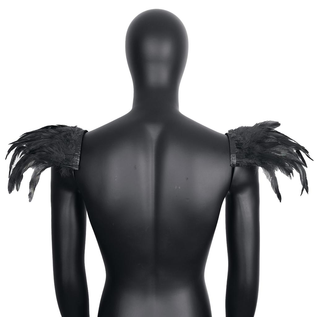 Плечевые накладки из перьев, Праздничные вечеринки, Бальные шали для выступлений, Готический стиль, Ролевые игры, Бальные аксессуары, Костюмы на Хэллоуин
