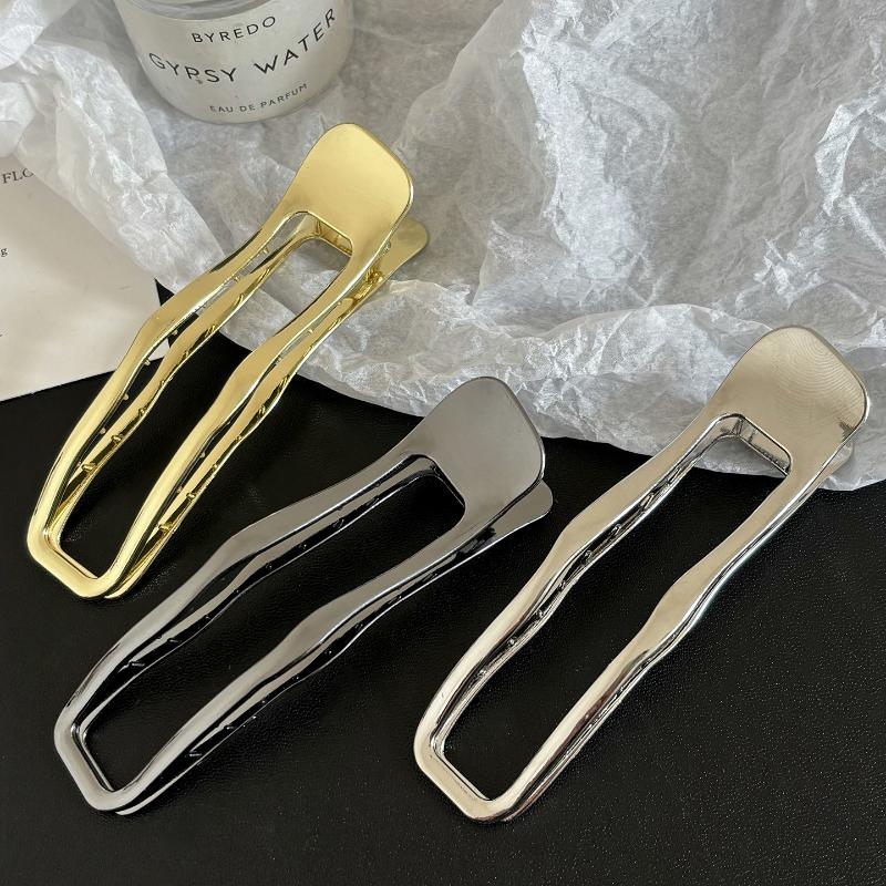 Hollow Rectangle Durable Metal Hair Claw Clips Non-Slip Duckbill Strong Hold Clips for Girls Thick Hair School