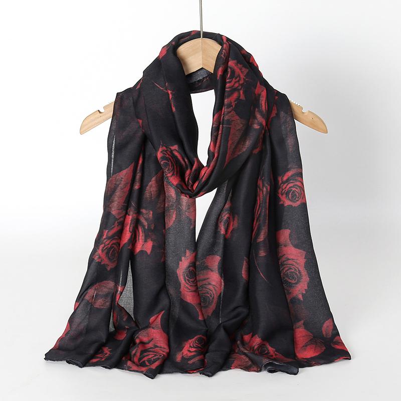 Fashion Women  Viscose Scarf Retro Aztec Floral Voile Hijab Shawlsand Wraps Female Foulards Echarpe Designer