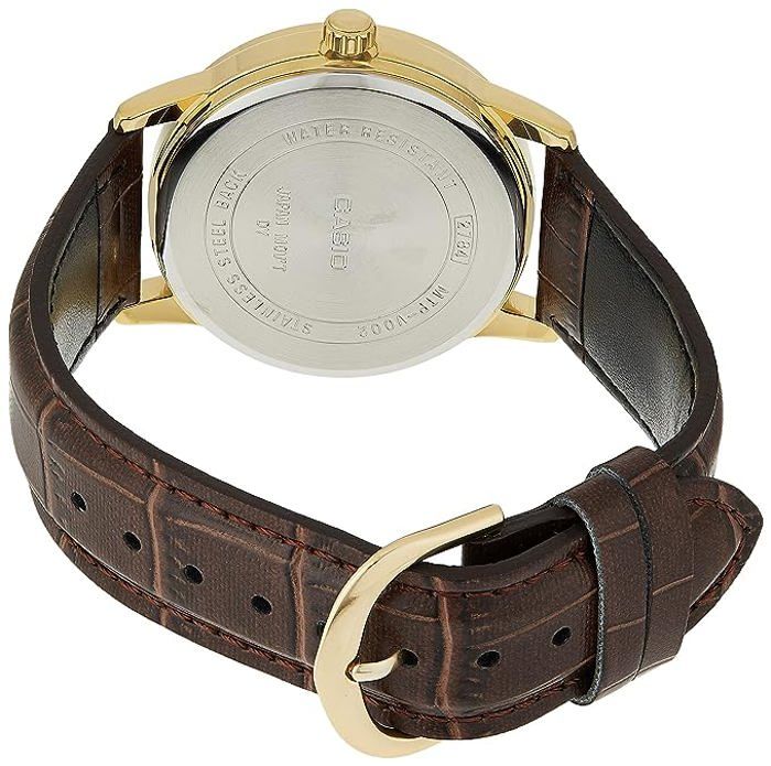 Montre — Casio — MTP-V002GL-1B — Кварц — Cuir de vélin — Résisante à l'eau