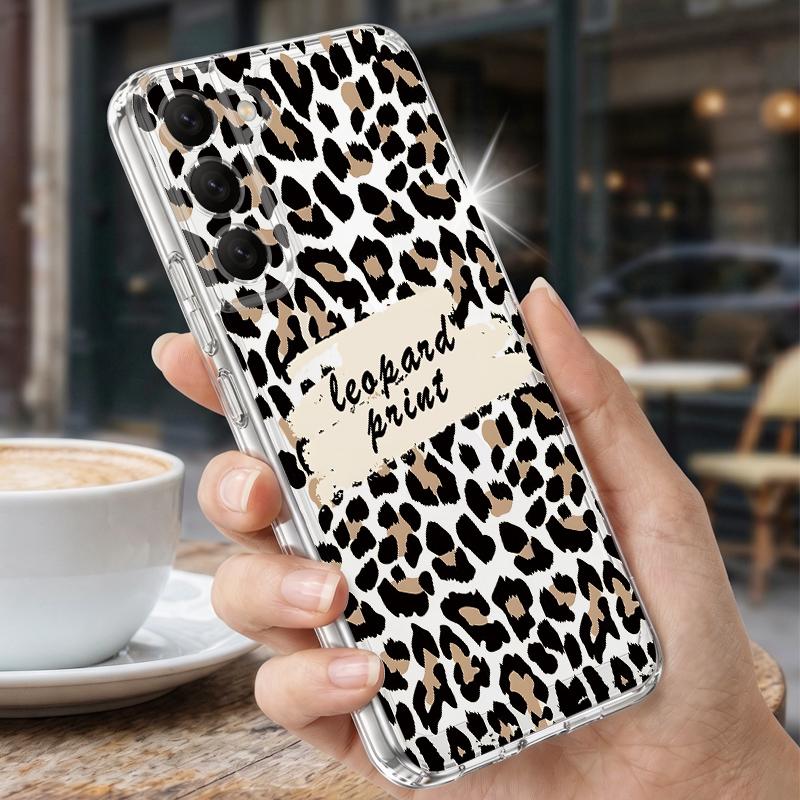 Красочный чехол с леопардовым принтом для Samsung A57 S26 Ultra A37 A17 A56 A36 A26 A16 A55 A35 A25 A15 A54 5G S21 FE S22 S23 S24 S25 Plus Прозрачный мягкий чехол из ТПУ