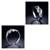 Fashionable Double Spiral Design Ring With Zirconia Inlaid White Gold Plated Women's Jewelry