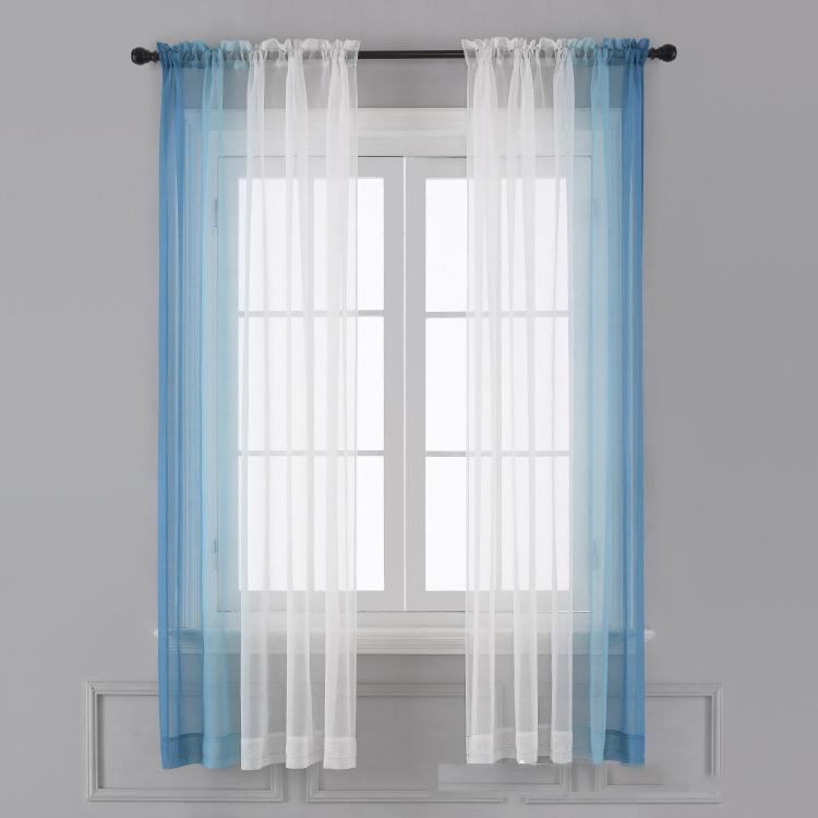 Gradient Curtains Privacy Sheer Simple Elegant Window Scrim For Living Room Bedroom Balcony Sun Filtering Decorative Tulle Drapes