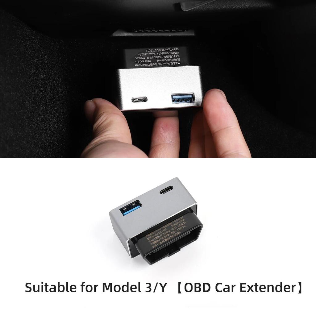 LUCKEASY For Tesla Model 3 Model Y Central Control USB Shunt Hub Car Decoration Accessories 27W Quick Charger Docking Station
