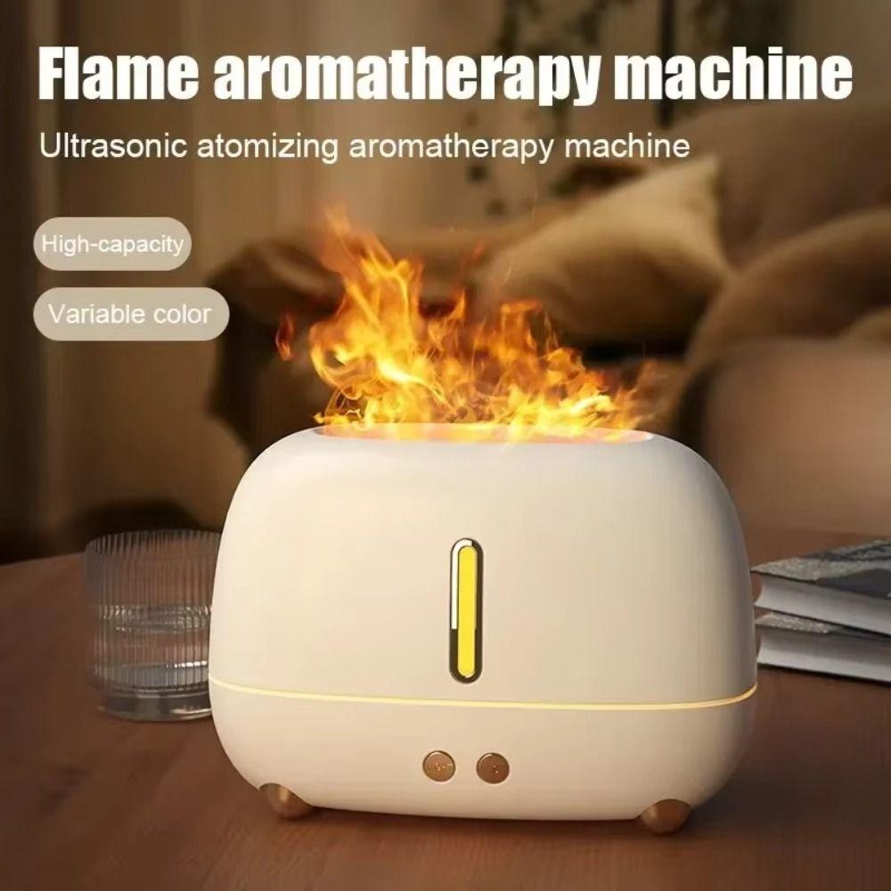 Ultra Quiet Flame Aromatherapy Diffuser 7 Colors Light Flame Humidifier Aroma Diffuser  Office