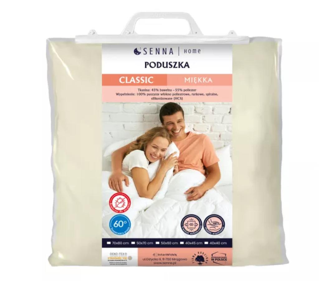 Poduszka 60x60 classic miękka senna home kremowa