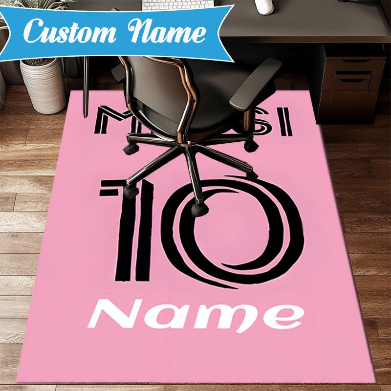 Custom Name Lionel Messi Poster Art Rug Game Carpet, Floor Mat for Bedroom Living Room Entryway Rug, Home Decor Idea Gift for Christmas birthday