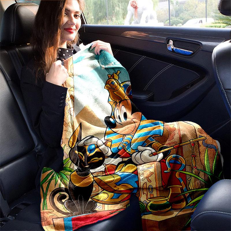 1 шт., Египетский Микки Маус, Декор для дома, Подарок: Уютное фланелевое одеяло для спальни, гостиной, путешествий, кемпинга, автомобиля