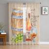 Pub Sign With Glass Of Beer Sheer Curtain For Living Room Bedroom Voile Curtains For Window Organza Curtains Party Tulle Drapes