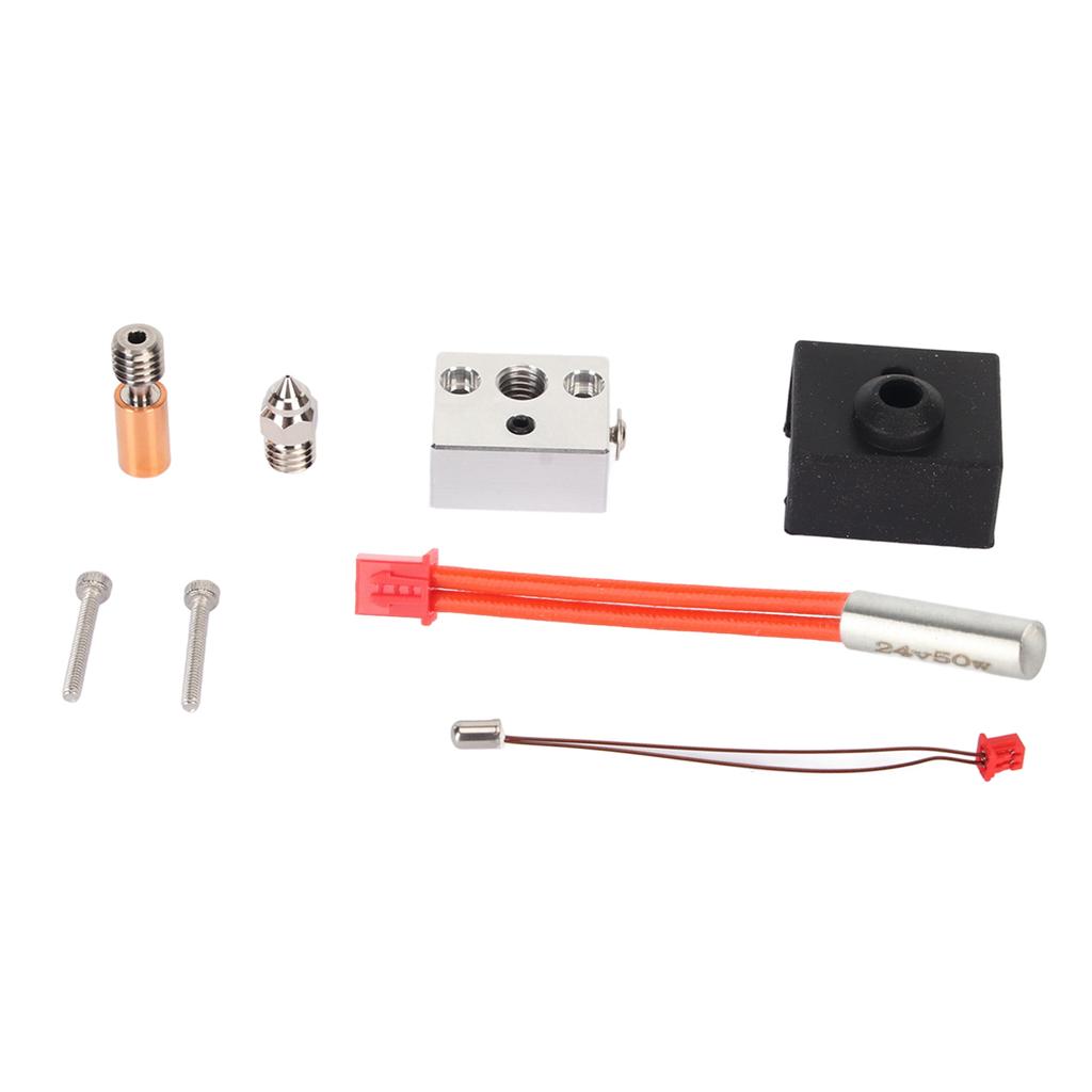 Hot End Extruder Nozzle Kit Heat Resistant Nickel Copper Plated Stable 3D Printer Extruder Hotend