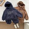Детский зимний комплект из толстовки с капюшоном и брюк с буквами алфавита - модный наряд унисекс