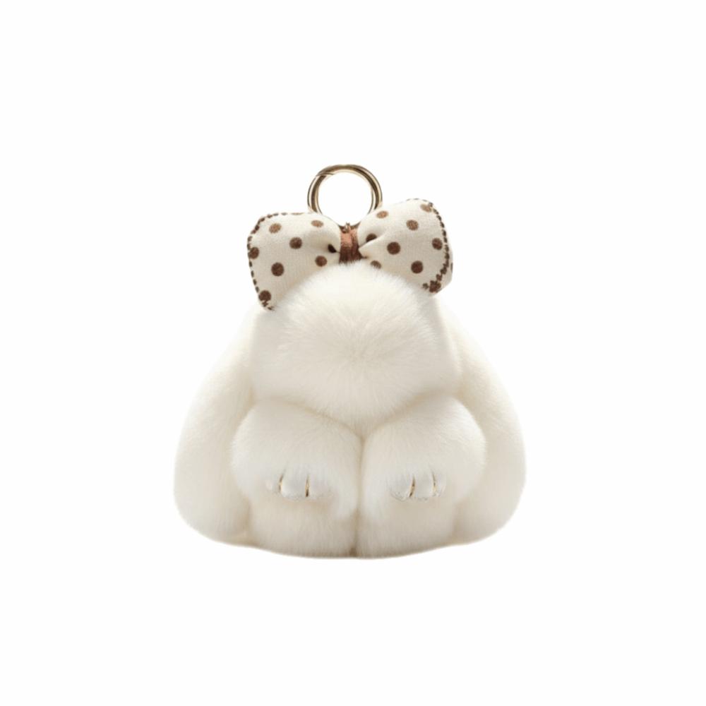 Hair Bow Plush Rabbit Keychain Rabbit Fur Bag Hanging Pendant Accessory Rabbit Plush Keychain Car