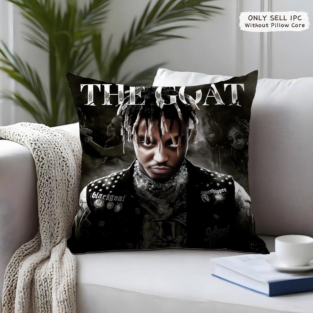 JJuice WrldS Rap Cool Cushion Cover Square Short Plush Pillow Case Living Room Sofa Home Decor Funda X
