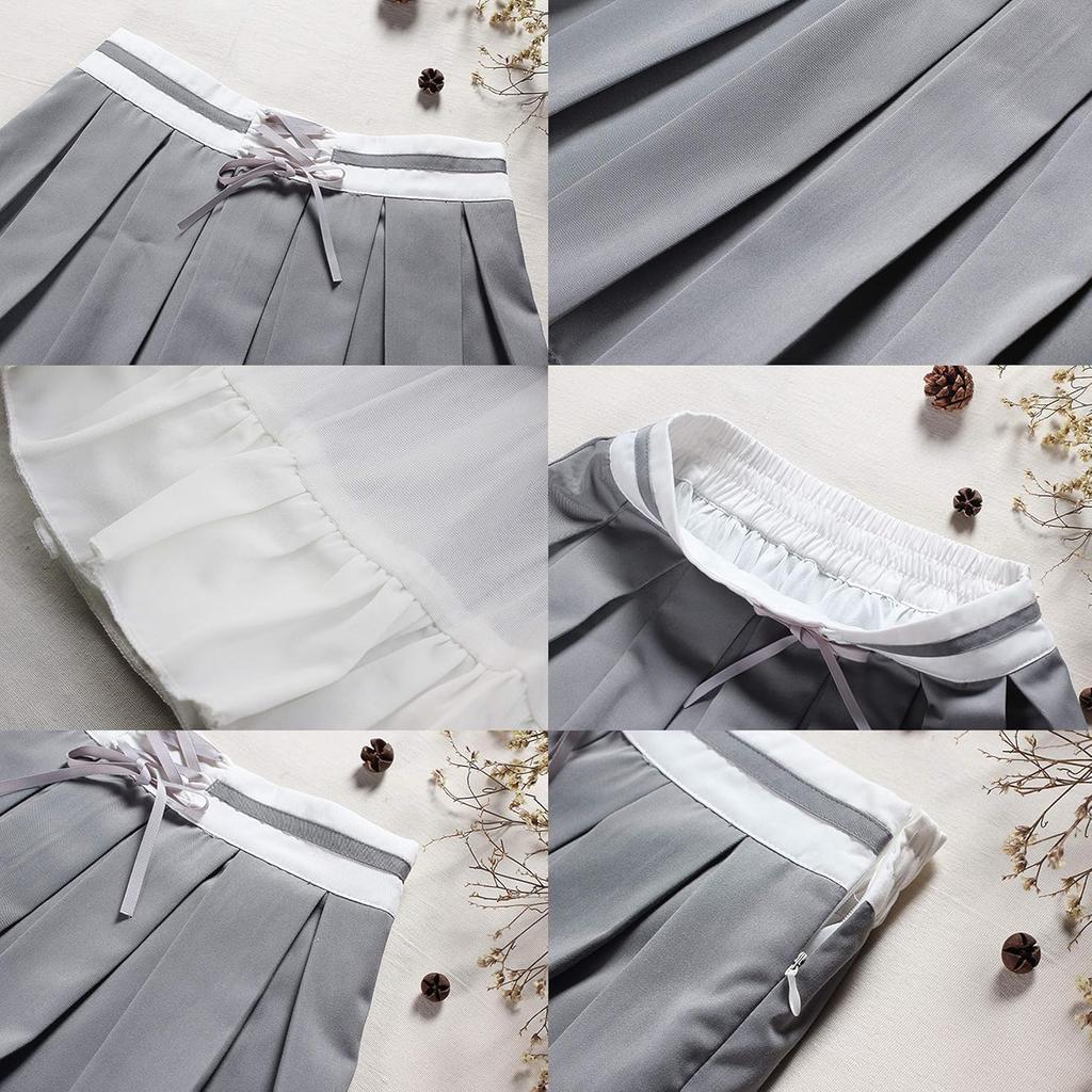 [JIURUN] Uniform One Piece Lolita Cosplay High School Girl Crossdressing Lolita Clothes Large Size Mori Girl One Piece Uniform Blazer Skirt JK