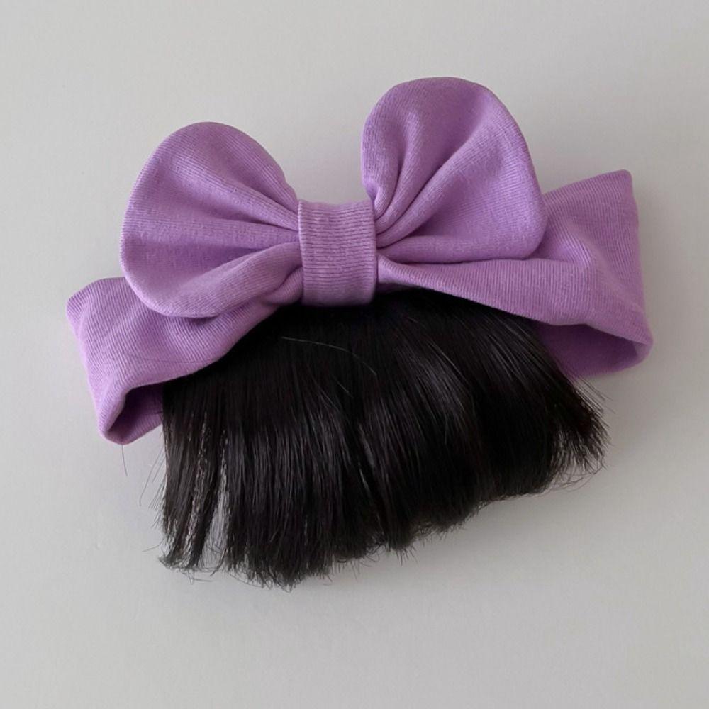 Decor Toddler Neat Bang Princess Wig Headband Baby Bowknot Headband Wig Newborn Baby Headwear