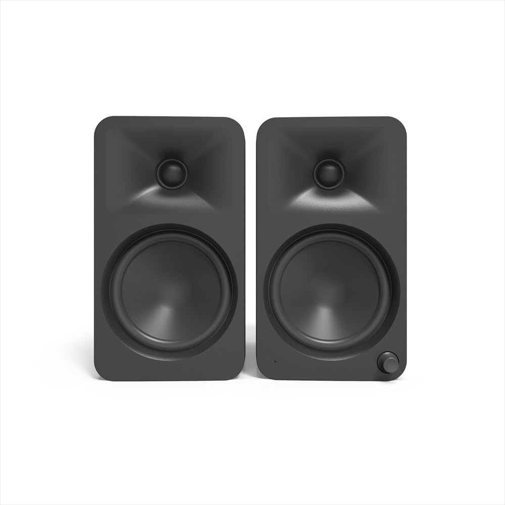 Kanto Active Desktop Speaker ORA4 Matte Black совместим с разрешением входного сигнала [] Bluetooth5.0/USB-C (24 бит/96 кГц)/RCA вход/140 Вт DSP/Высокий