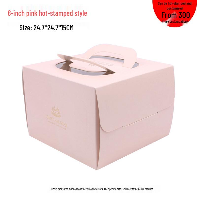 Tall Kraft Paper Cheesecake Box with Window - Available In 4/6/8/10 Inch for Mille-feuille and Baking Takeaway.