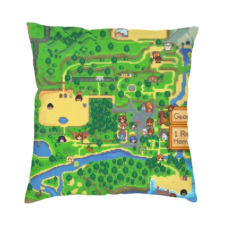 Подушка-чехол Stardew Valley Карта Двусторонняя 3D-печать Видеоигры Декоративная подушка для дивана Крутой чехол для подушки Домашний декор