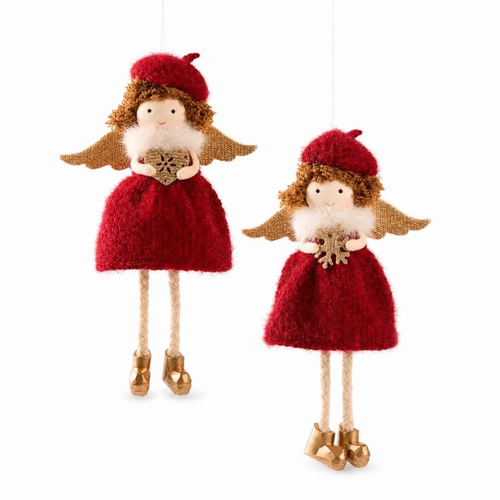 Handmade Christmas Tree Pendant Plush Angel Xmas Plush Decor Christmas Hanging Charm Home Festive