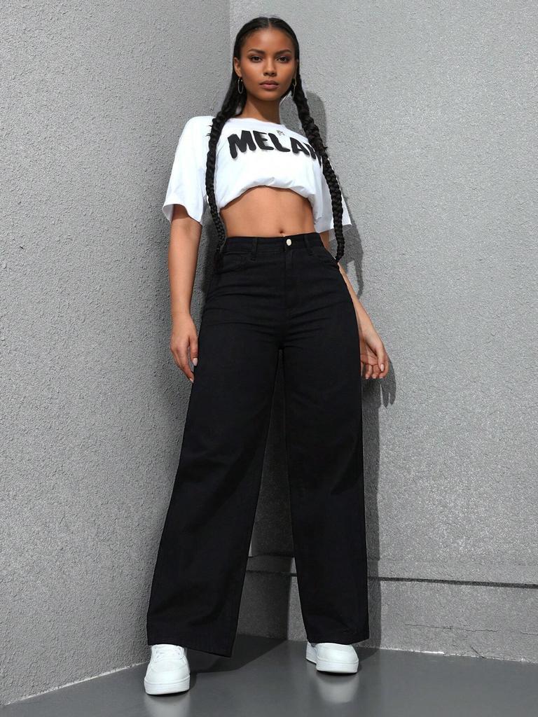 Женские джинсы прямого кроя на весну 2025 года - Свободные, стройнящие, длина в пол, варка