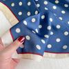 Women Lightweight Elegant Polka Dot Knotted Silk Small Square Scarf Summer Spring Elegant Neckerchief Satin Head Scarf