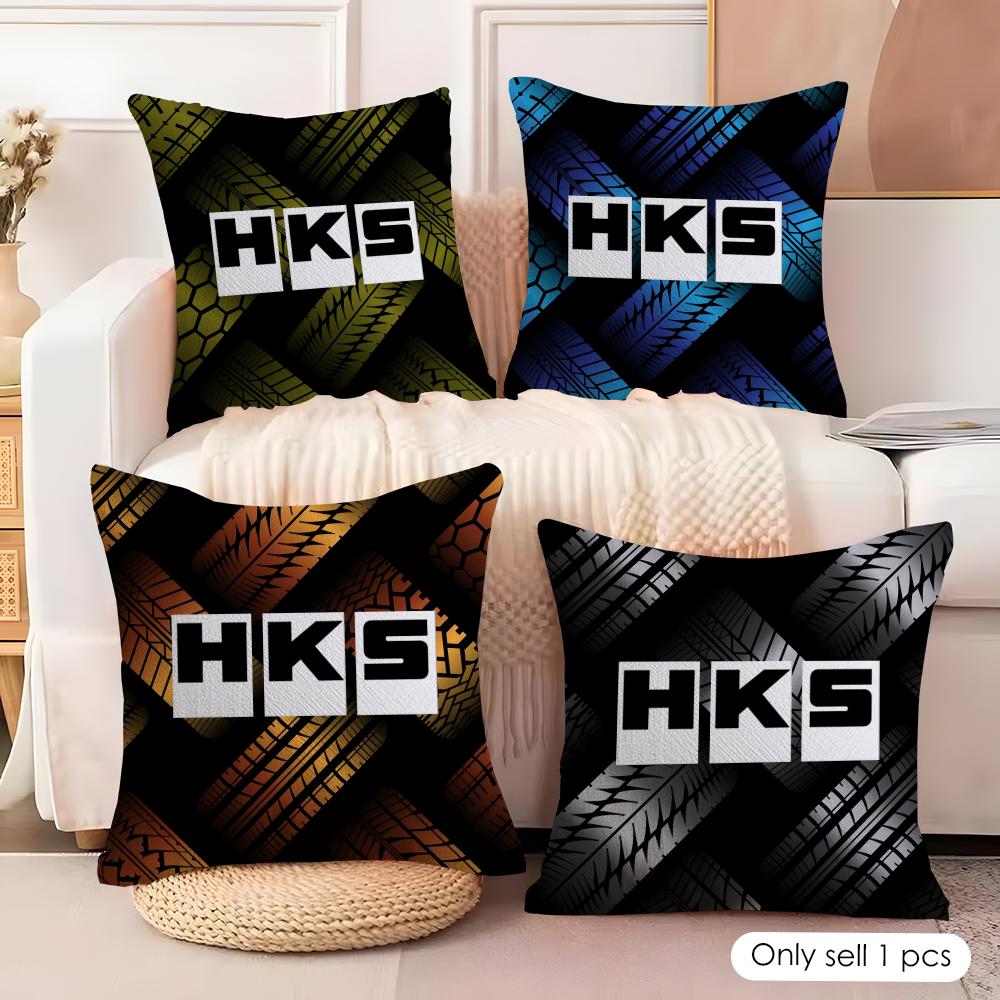 Fashion HHKSSLogo Cushion Cover Natural Linen Organic Fabric DoubleSided Printing Couch Pillow Covers Home Decor