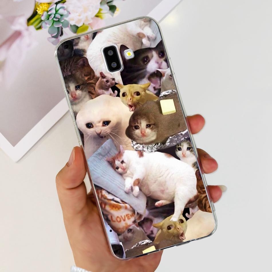 Чехол для Samsung Galaxy J6 Plus Samsung J6 2018 J 6 J6Plus J610F J600F Элегантная Печать Мягкий Силикон ТПУ Прозрачная Задняя Крышка Телефона